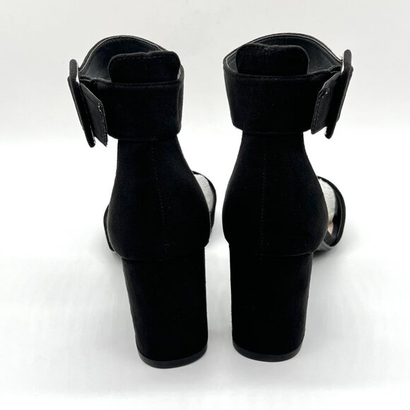 Chinese Laundry Womens‎ Size 6 Black Microsuede Heels Dress Sandals Shoes - Picture 7 of 14